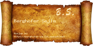 Berghofer Sejla névjegykártya